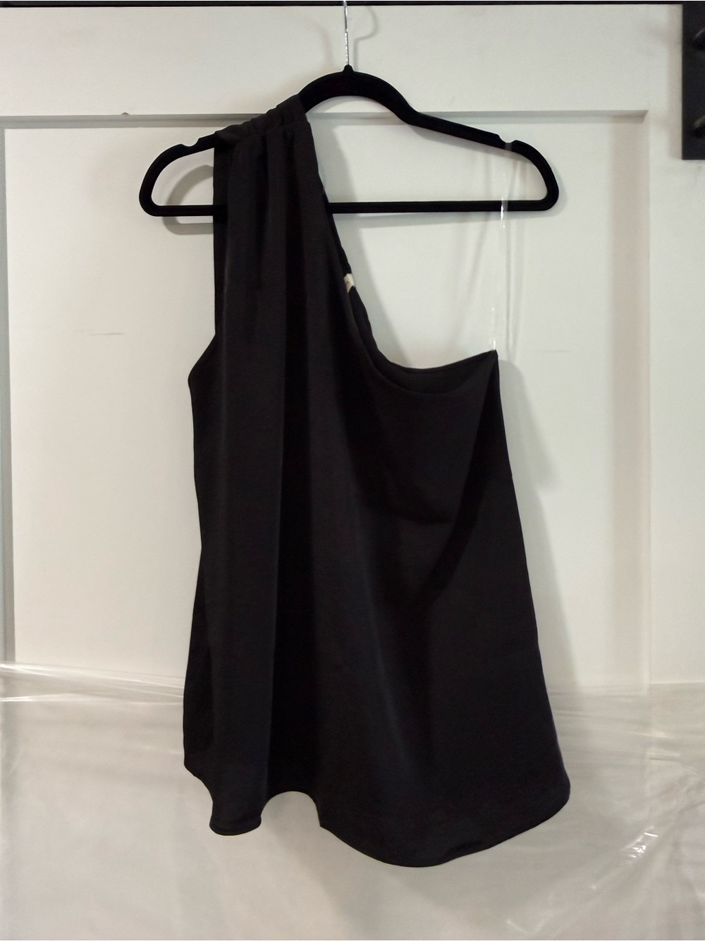 Tyche One-Shoulder Black Cocktail Dress
